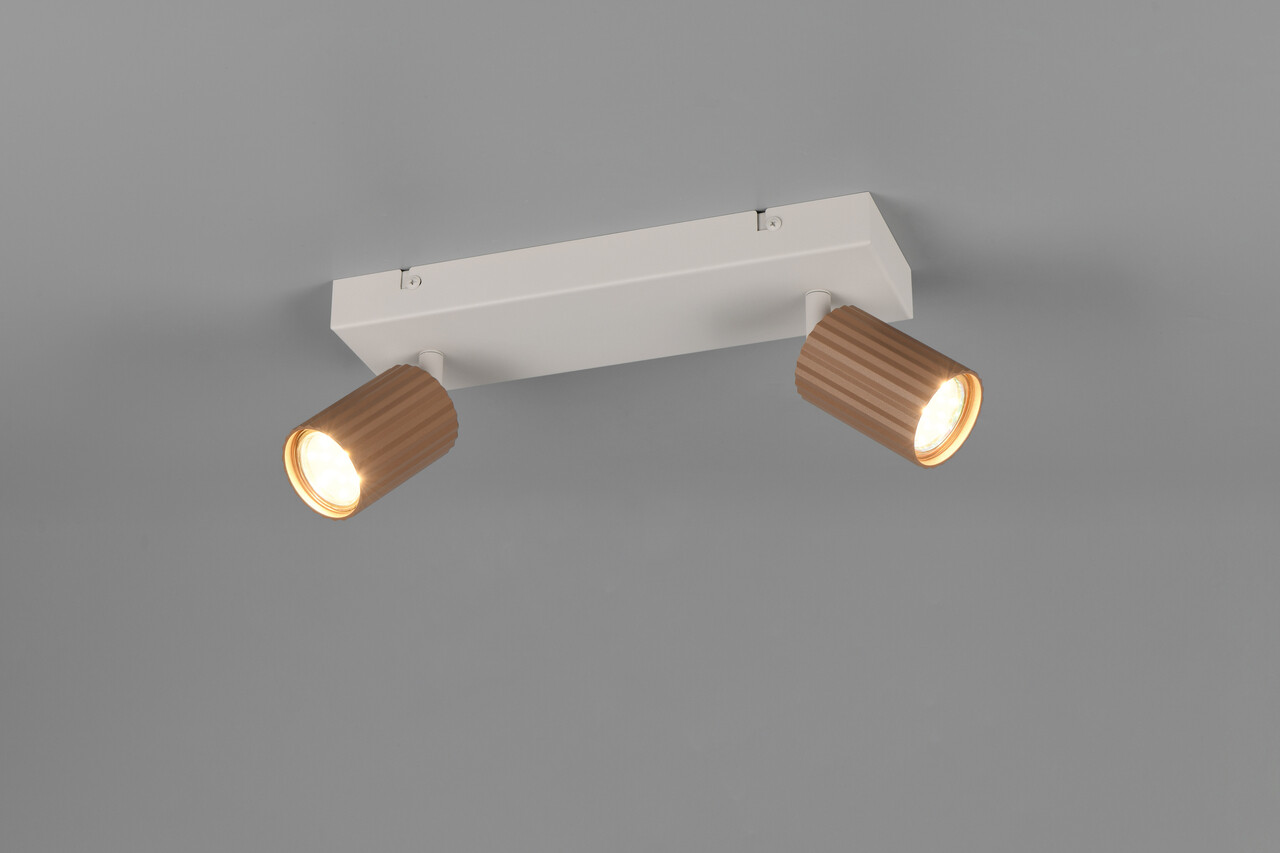 Plafoniera Soka, TRIO, 30x9x14.5 cm, 10W, 2x GU10, metal, gri/maro - imagine 5